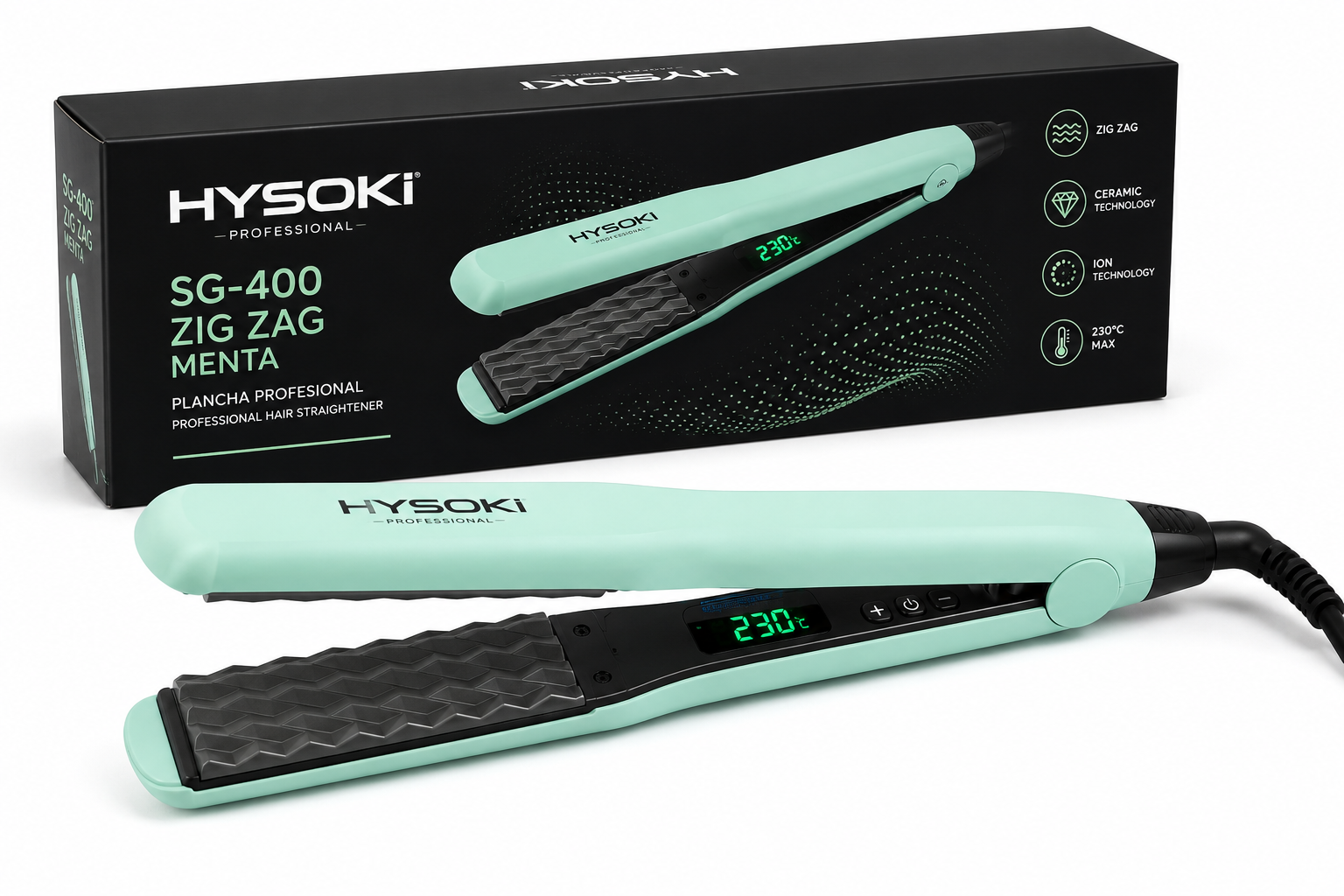 Plancha Hysoki Sg 400 Zig Zag Menta