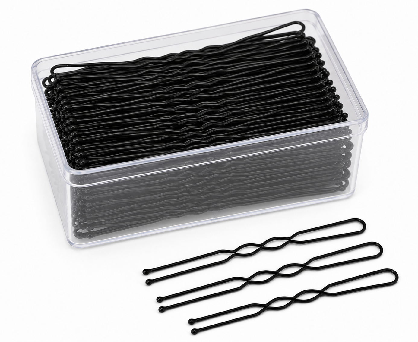 BOX 150 BUN HAIRPINS BLACK 75 MM