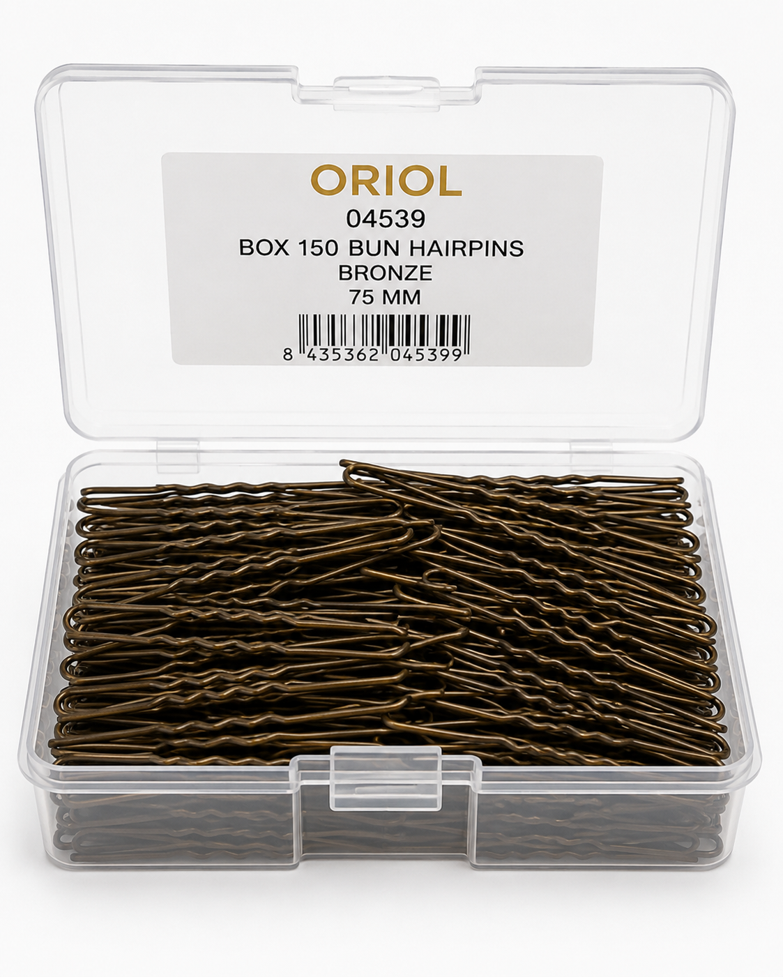 BOX 150 BUN HAIRPINS BRONZE 75 MM
