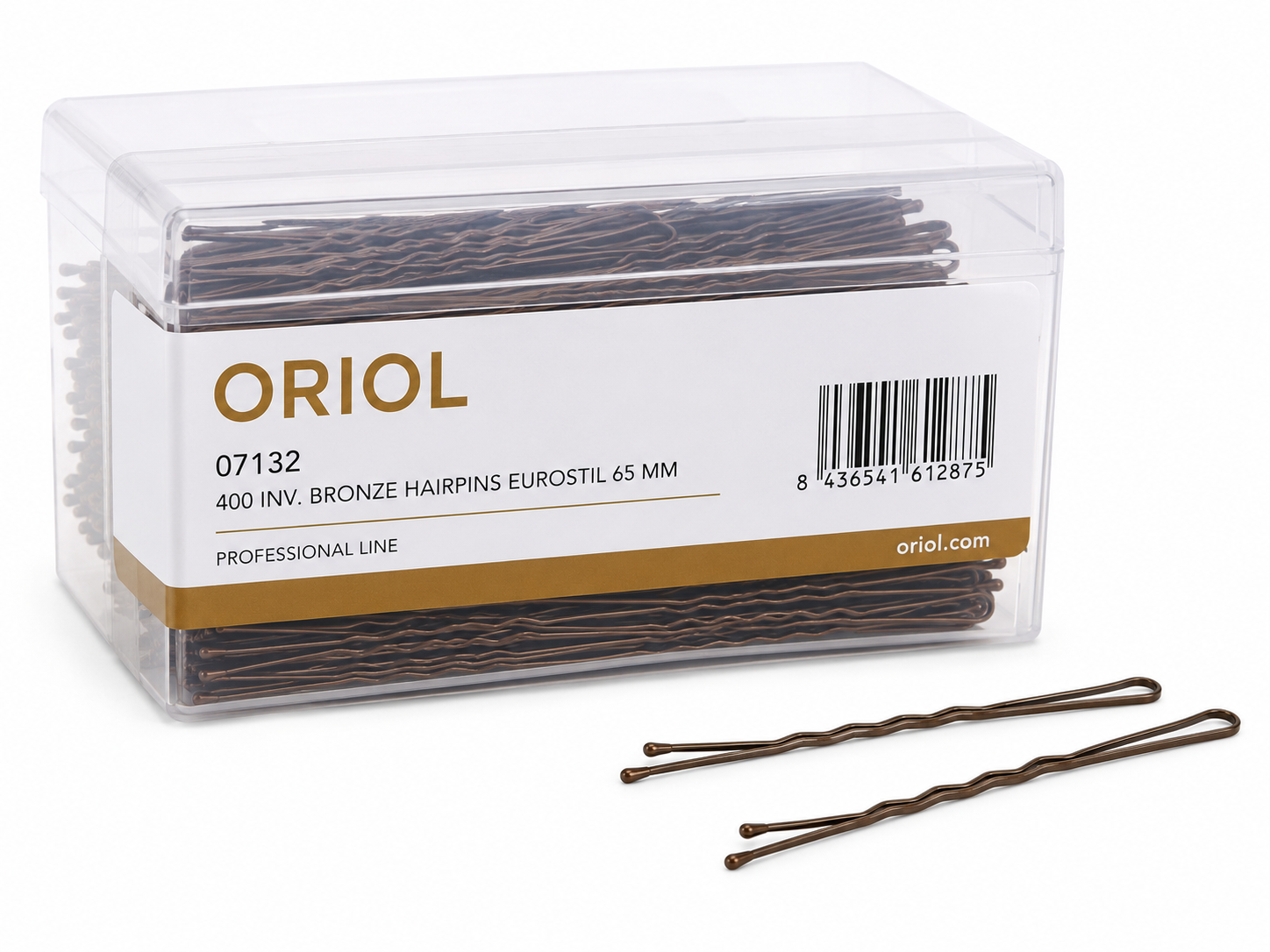 BOX 400 INV. BRONZE HAIRPINS EUROSTIL 65 MM