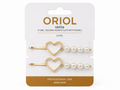 8 CMS.GOLDEN HEARTS CLIPS WITH PEARLS 2 UTS.