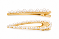 GOLDEN METAL HAIR CLIP WITH PEARLS 2 UTS.