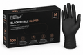 Box 100 Black Nitrile Gloves- Meduim