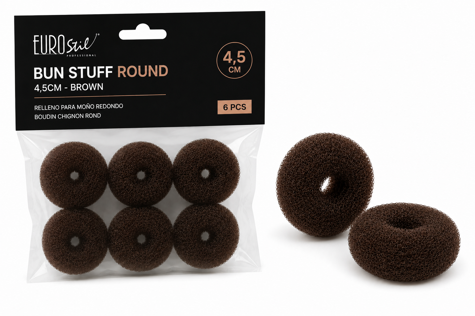 Bun Stuff Round Brown 4,5cm