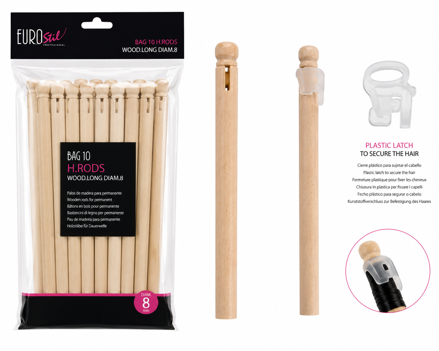 Bag 10 Rods Wood Long diam. 8