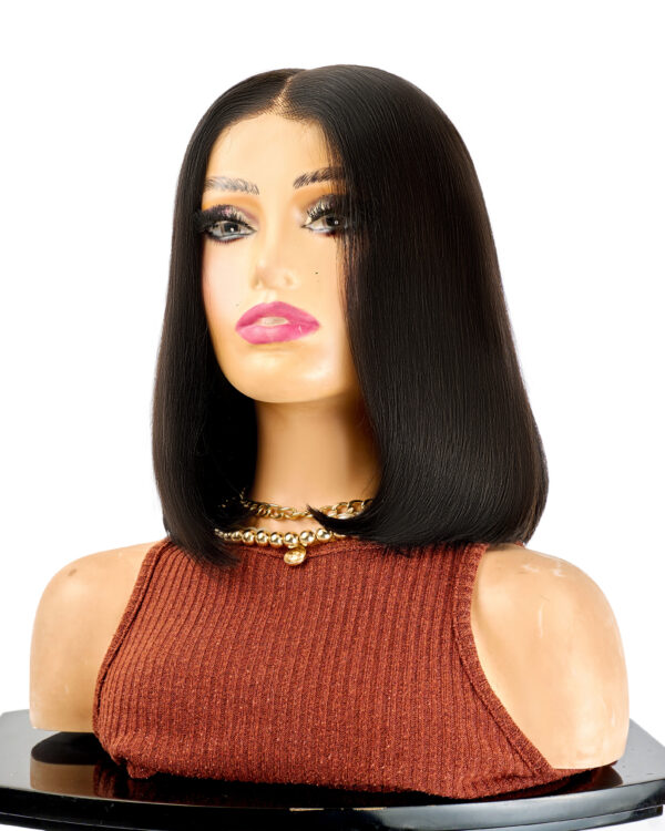 Bone straight bob wig -Kimmy. 300g, 2*6 HD closure glueless wig.