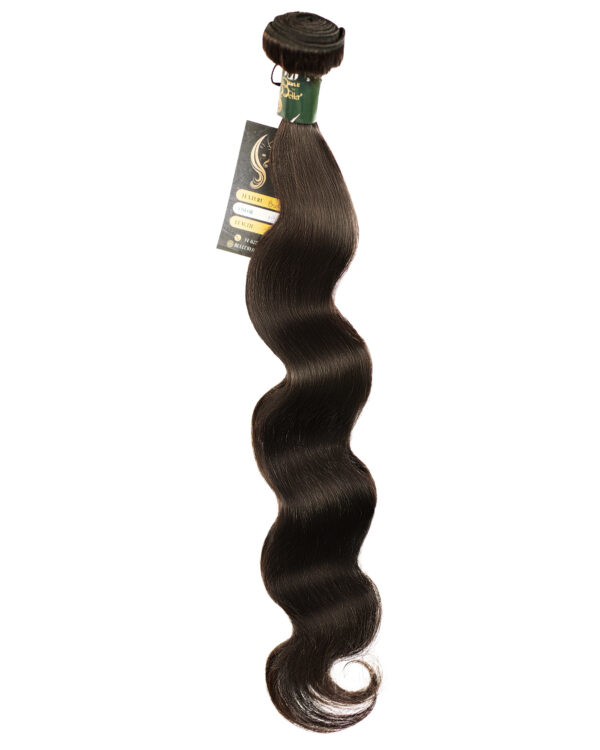 Single drawn Straight/bodywave bundle, natural black. 100g for sew-ins, 100% human hair. - Image 2