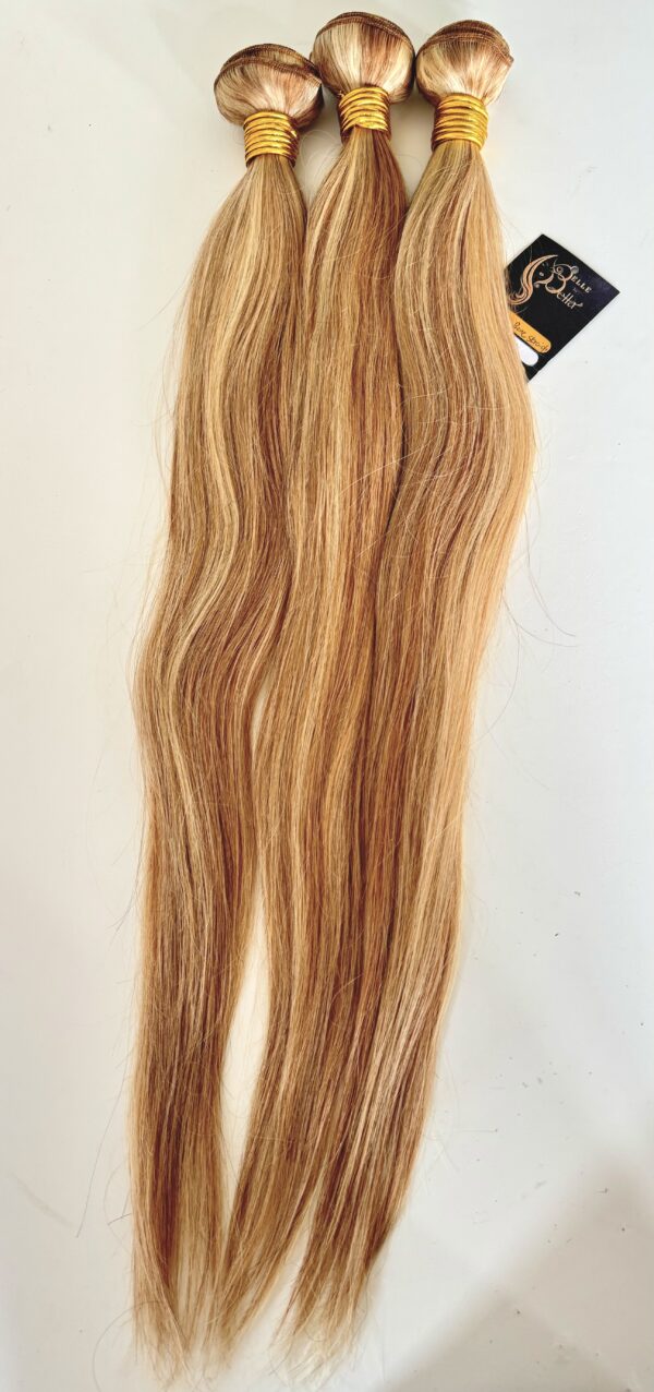 Single drawn Straight bundle, Color #613, 27/613,  100g for sew-ins, 100% human hair.